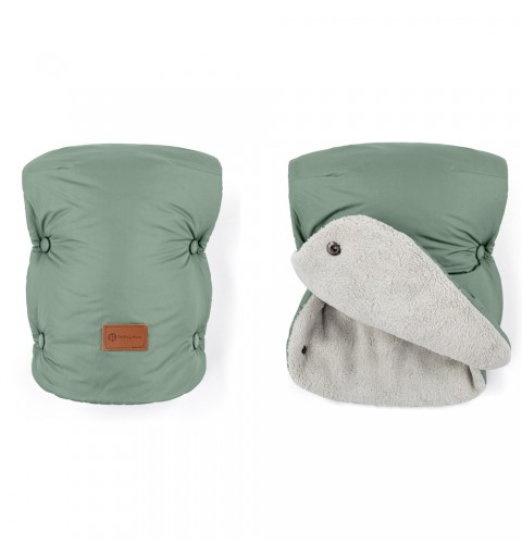 Petite&Mars Jasie - Mufka Rękawice do wózka, sanek | Pale Eucalypt